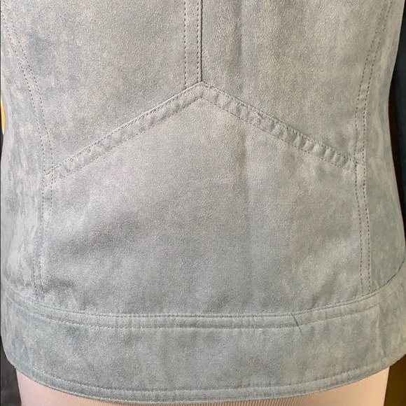 Tribal Studio Blue Microsuede Jacket Size 8 - Picture 4 of 8